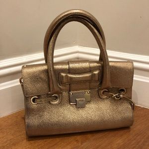 Jimmy Choo Metallic Rosalie Leather Satchel